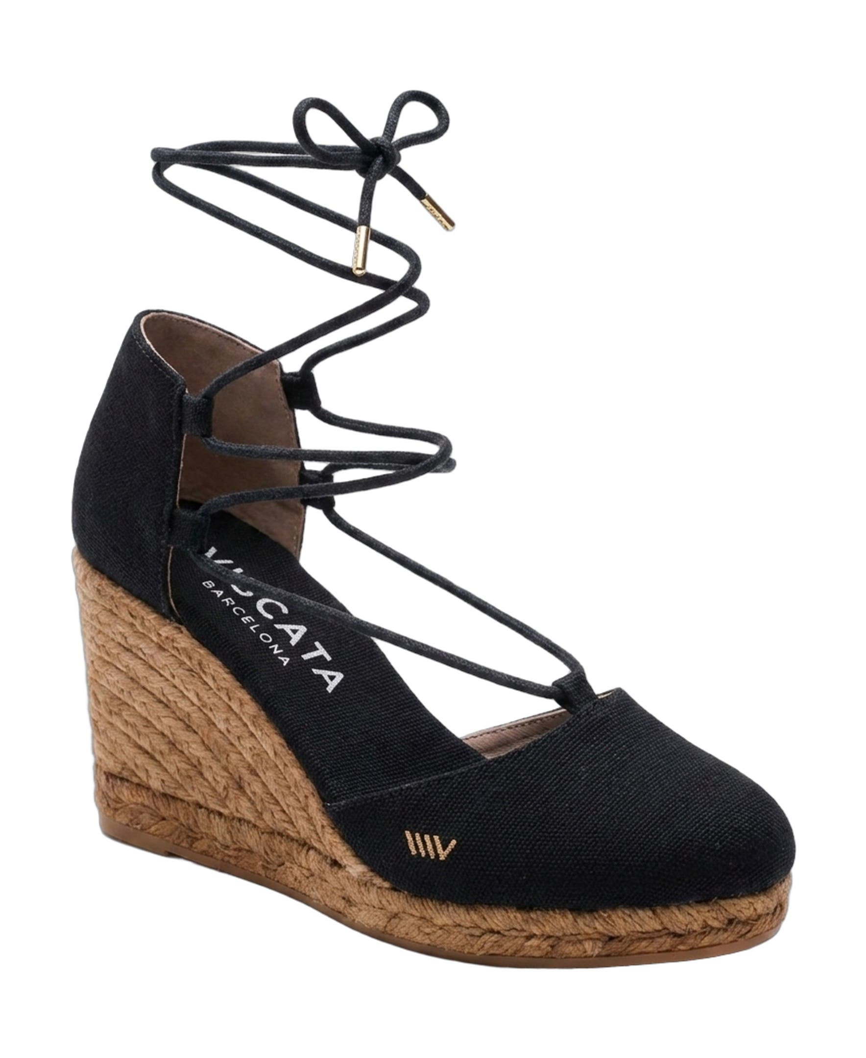 VISCATA Sagaro Canvas Espadrille Wedges, Alternate, color, Black