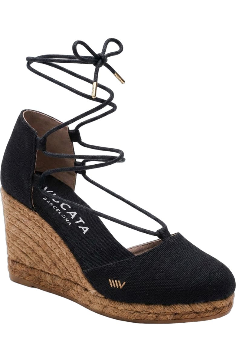 VISCATA Sagaro Canvas Espadrille Wedges, Alternate, color, Black