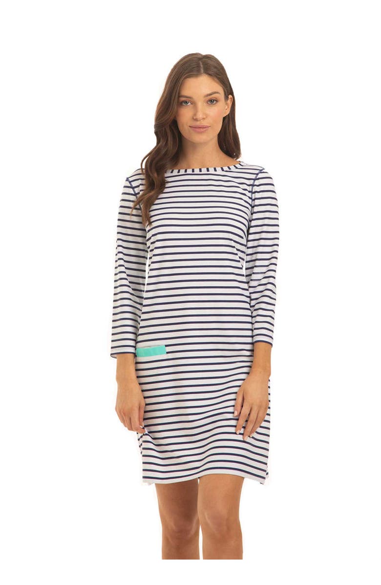 Cabana Life Cabana Shift Dress, Main, color, Navy Stripe