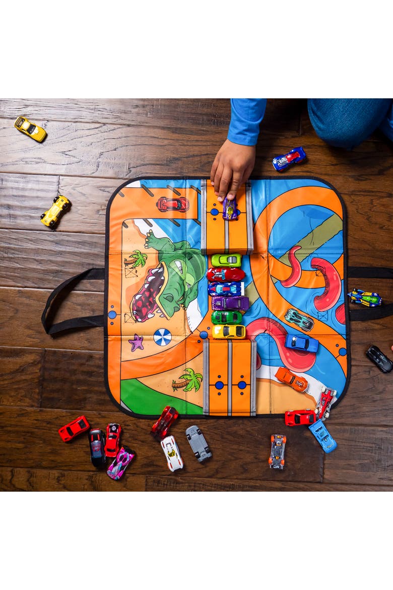 Hot Wheels ZipBin Storage Case & Racetrack Playmat, Alternate, color, Multicolored