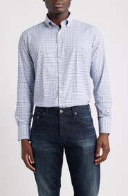 Peter Millar Leavenworth Check Performance Twill Button-Down Shirt