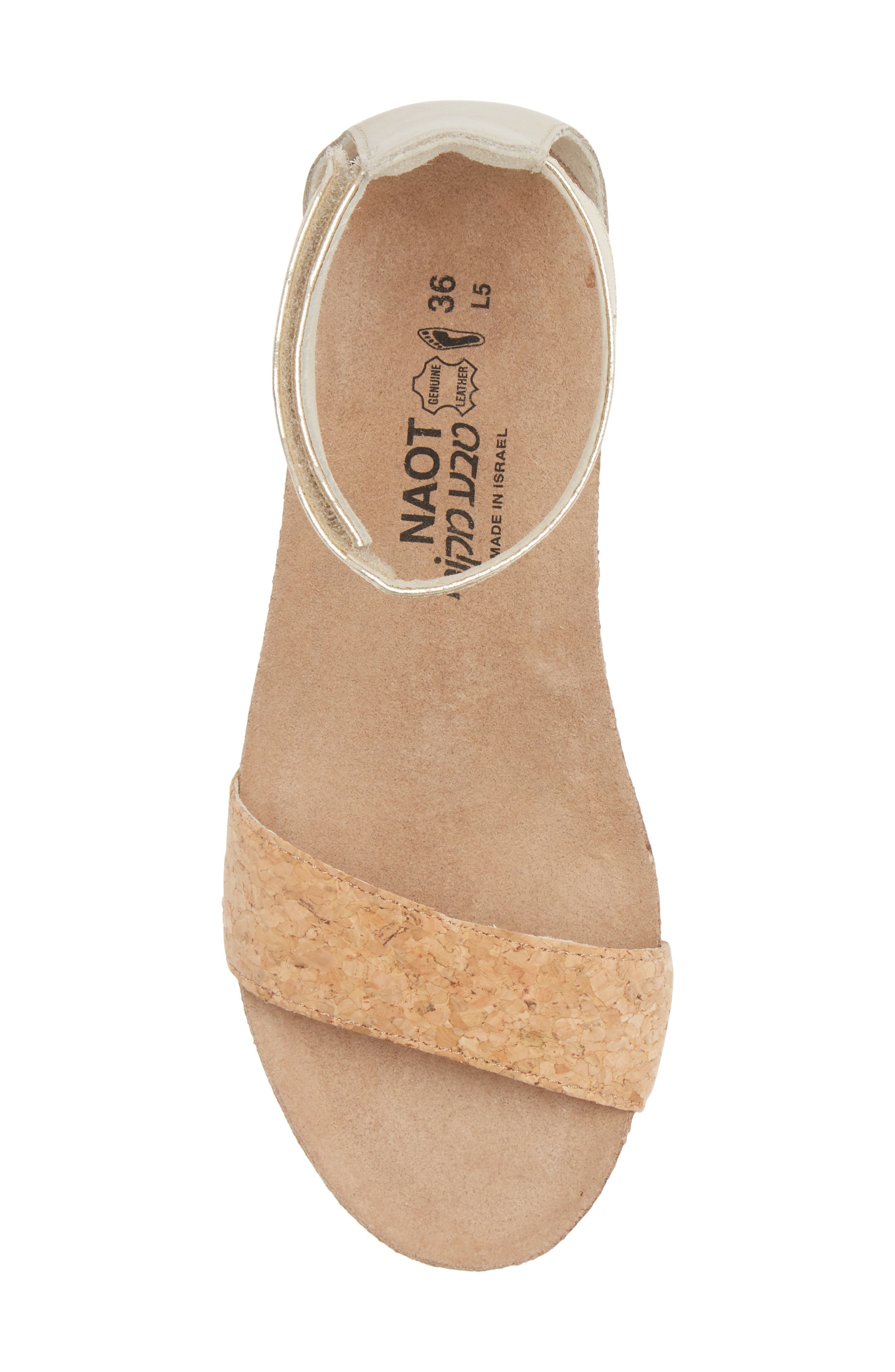 'Pixie' Sandal, Alternate, color, CORK/ IVORY/ RADIANT GOLD