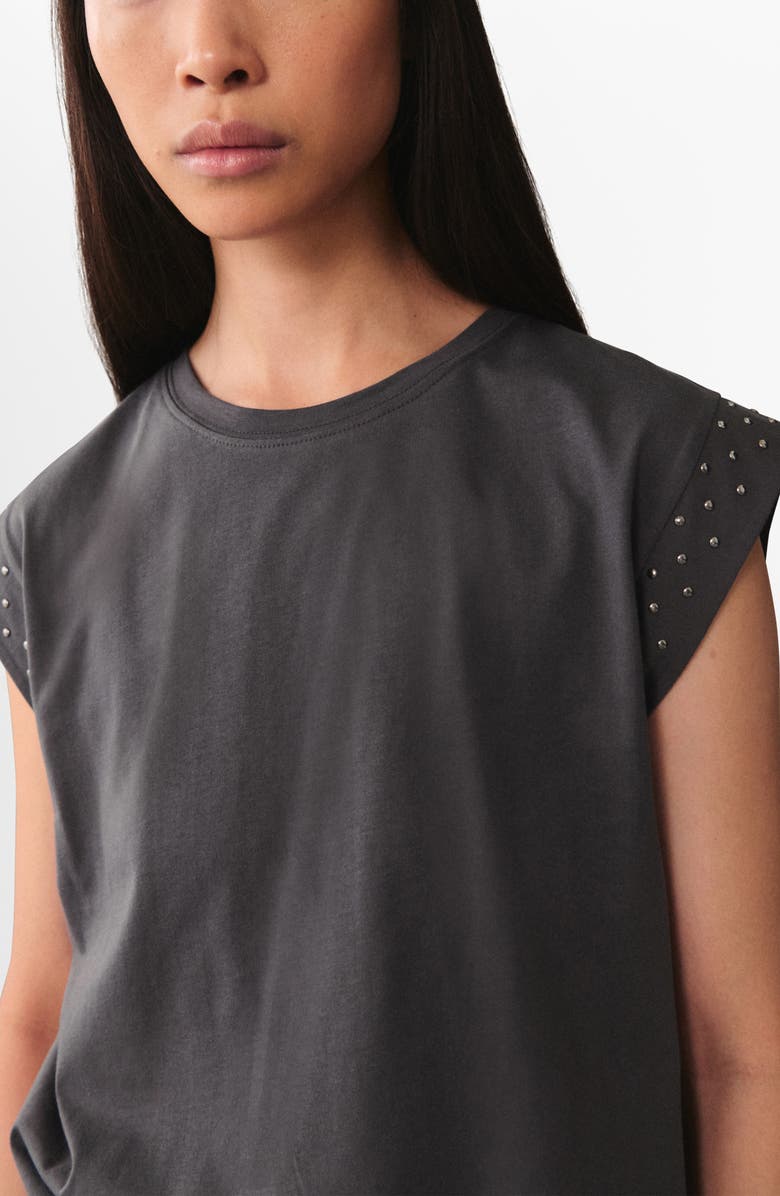 MANGO Studded Cap Sleeve T-Shirt, Alternate, color,