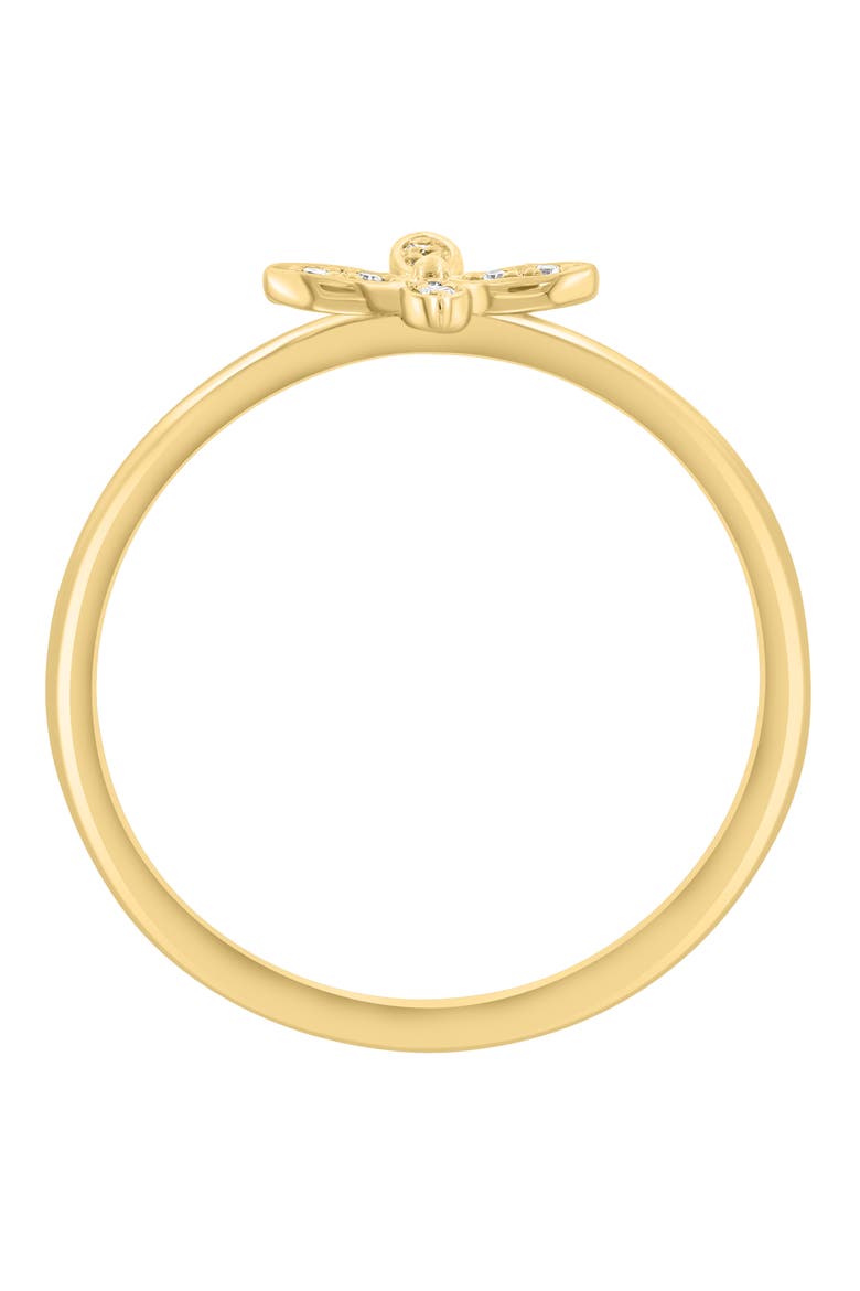 14K Yellow Gold Diamond Flower Ring, Alternate, color, GOLD