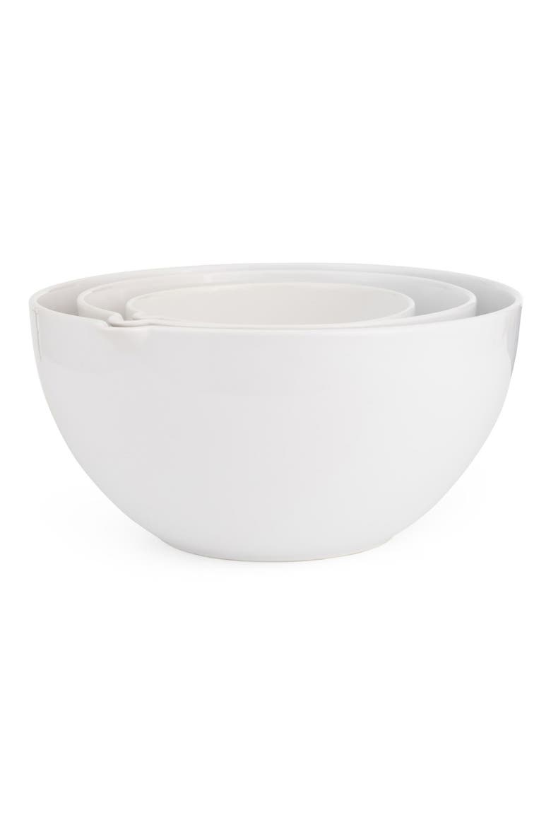 Duets Set of 3 Nesting Mixing Bowls, Alternate, color, WHITE