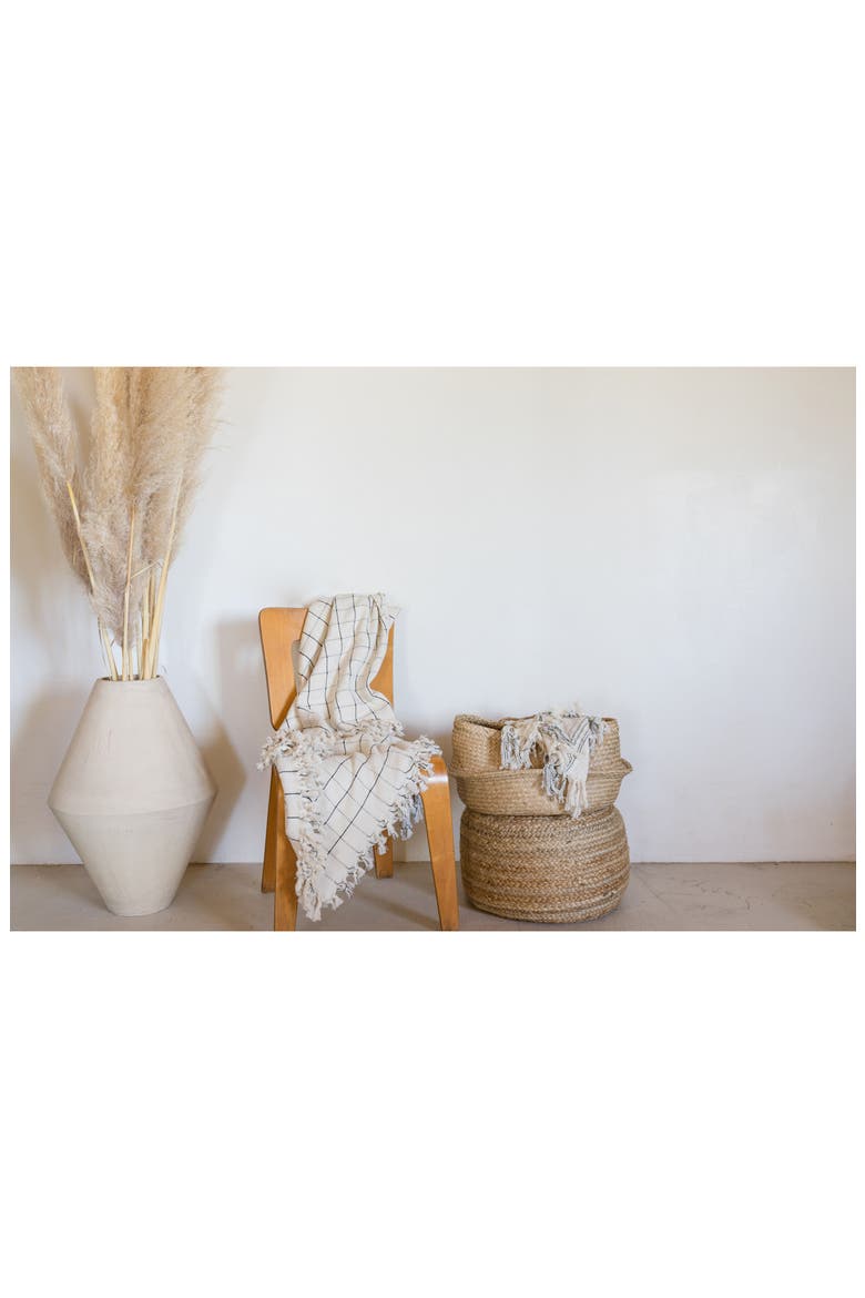 Dani Blanket, Alternate, color, BEIGE/ BLACK CHECK