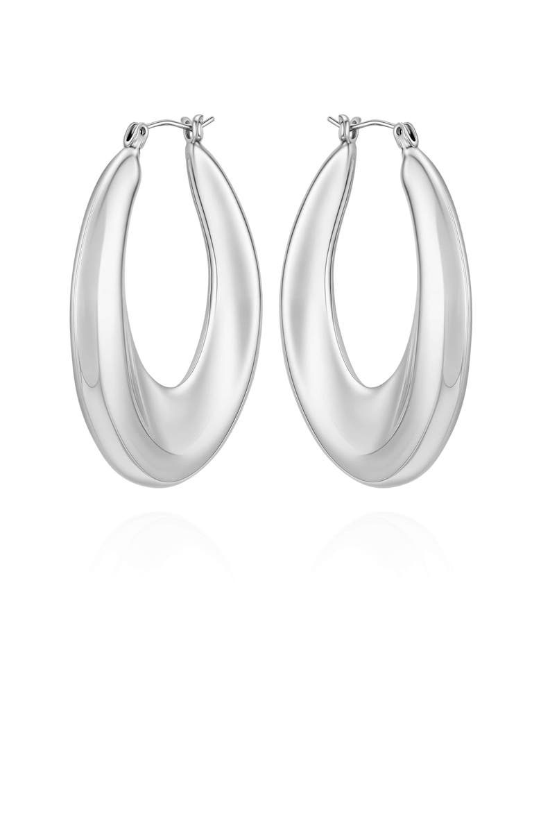 Vince Camuto Bold Oval Hoop Earrings, Alternate, color, Silver Tone