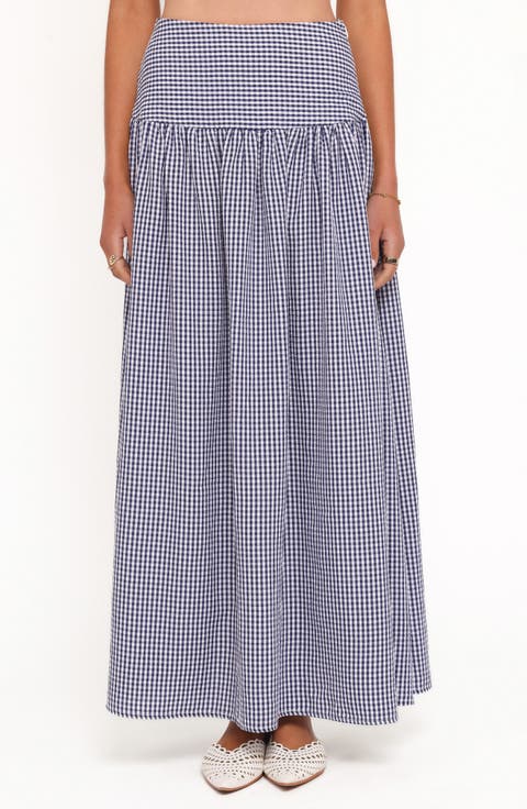 Laurita Gingham Maxi Skirt