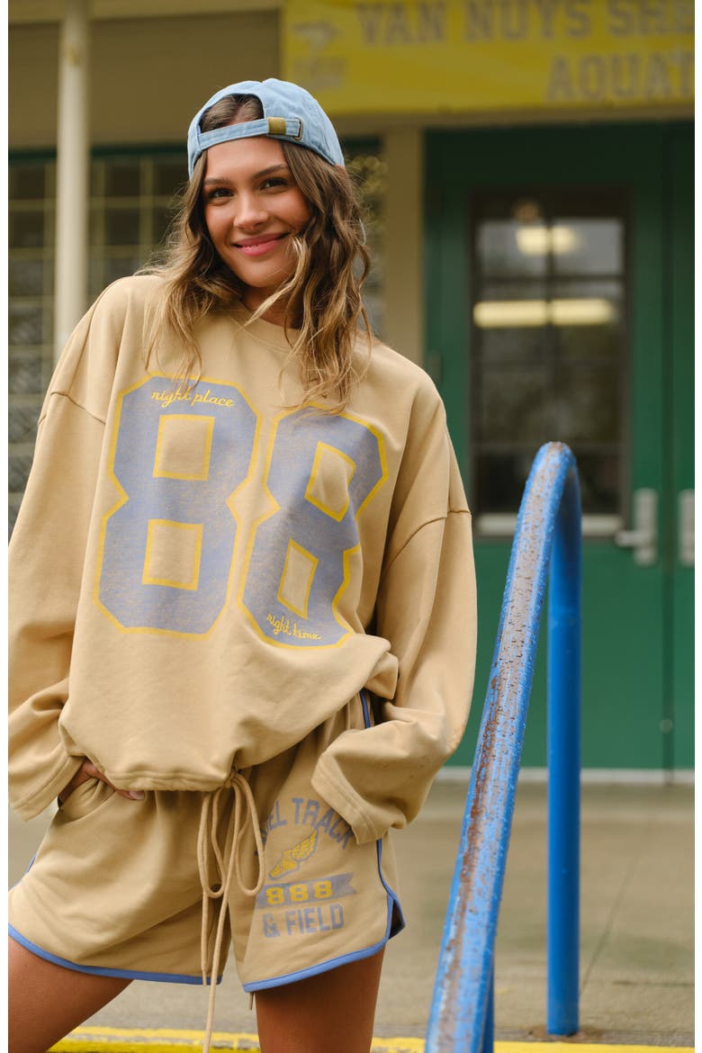 Angel Track Sweatshirt, Alternate, color, TAN