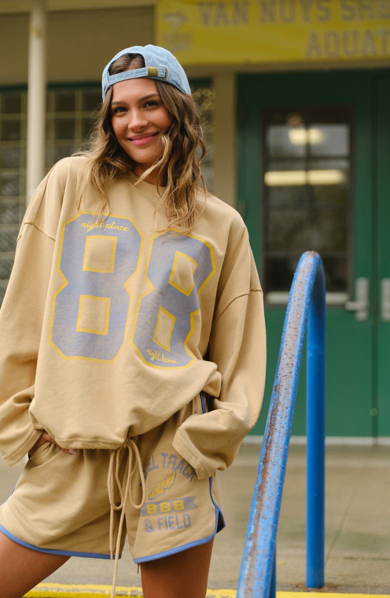 THE MAYFAIR GROUP Angel Track Sweatshirt, Alternate, color, Tan