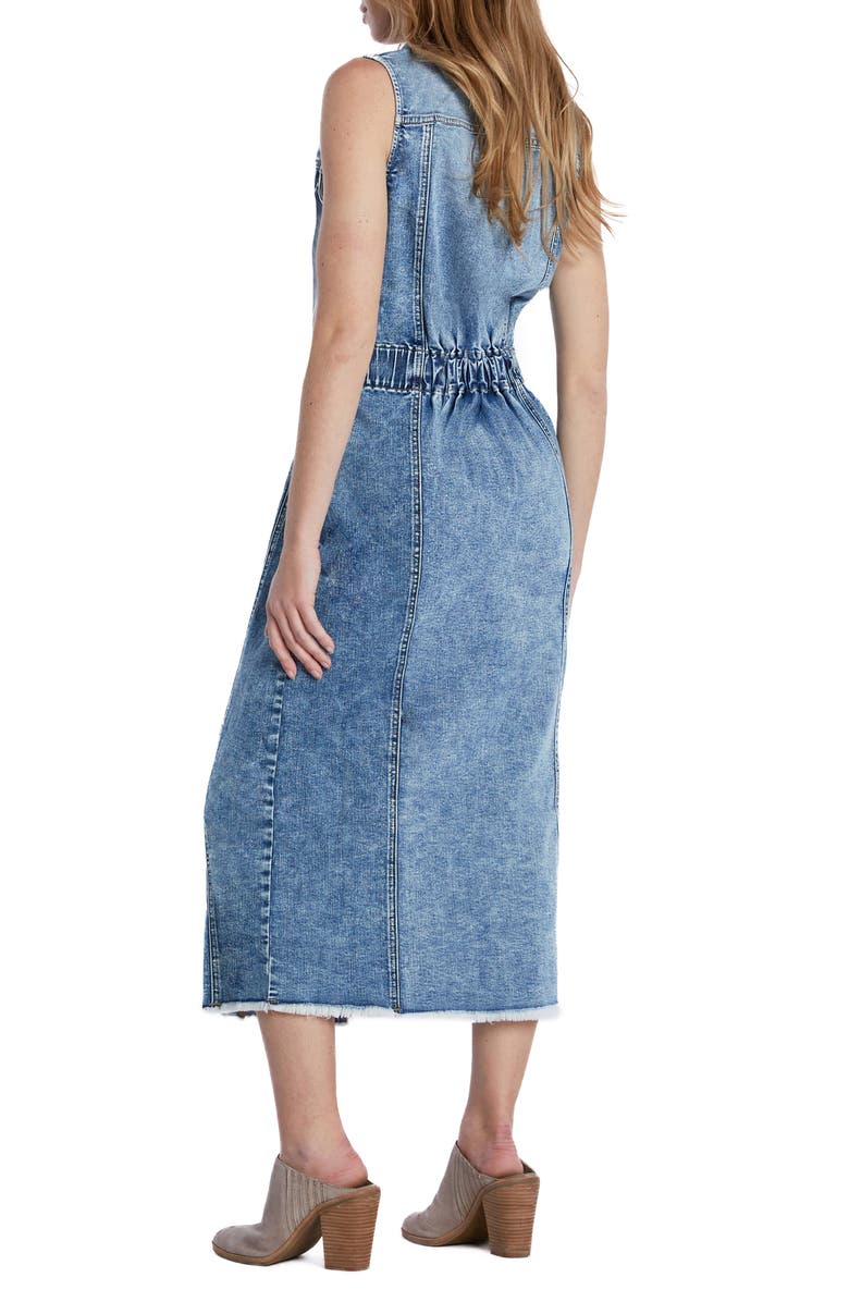 Wash Lab Denim Alice Sleeveless Denim Shirtdress, Alternate, color, Mountain Blue
