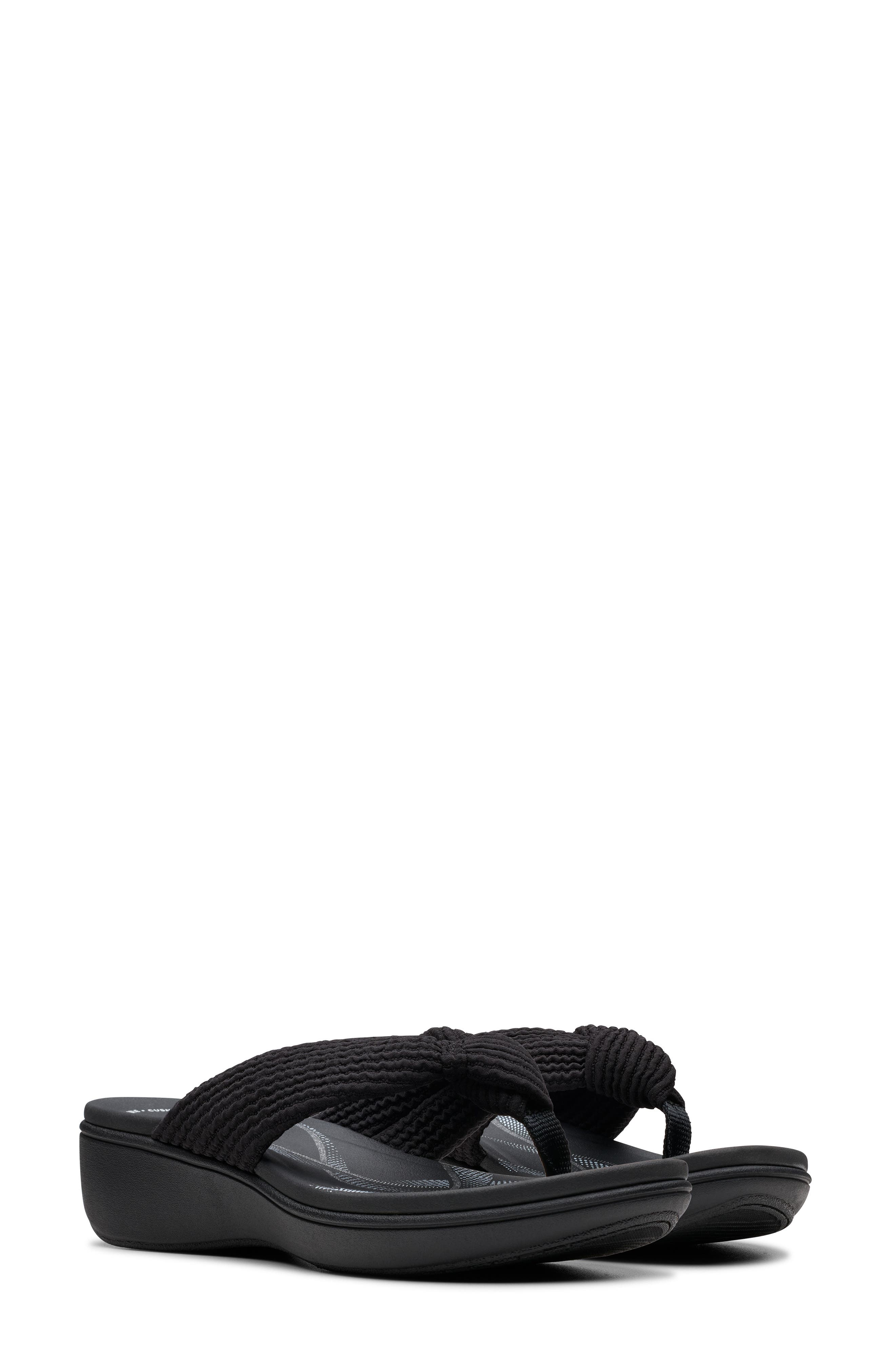 Breezerae Erin Wedge Sandal, Alternate, color, BLACK