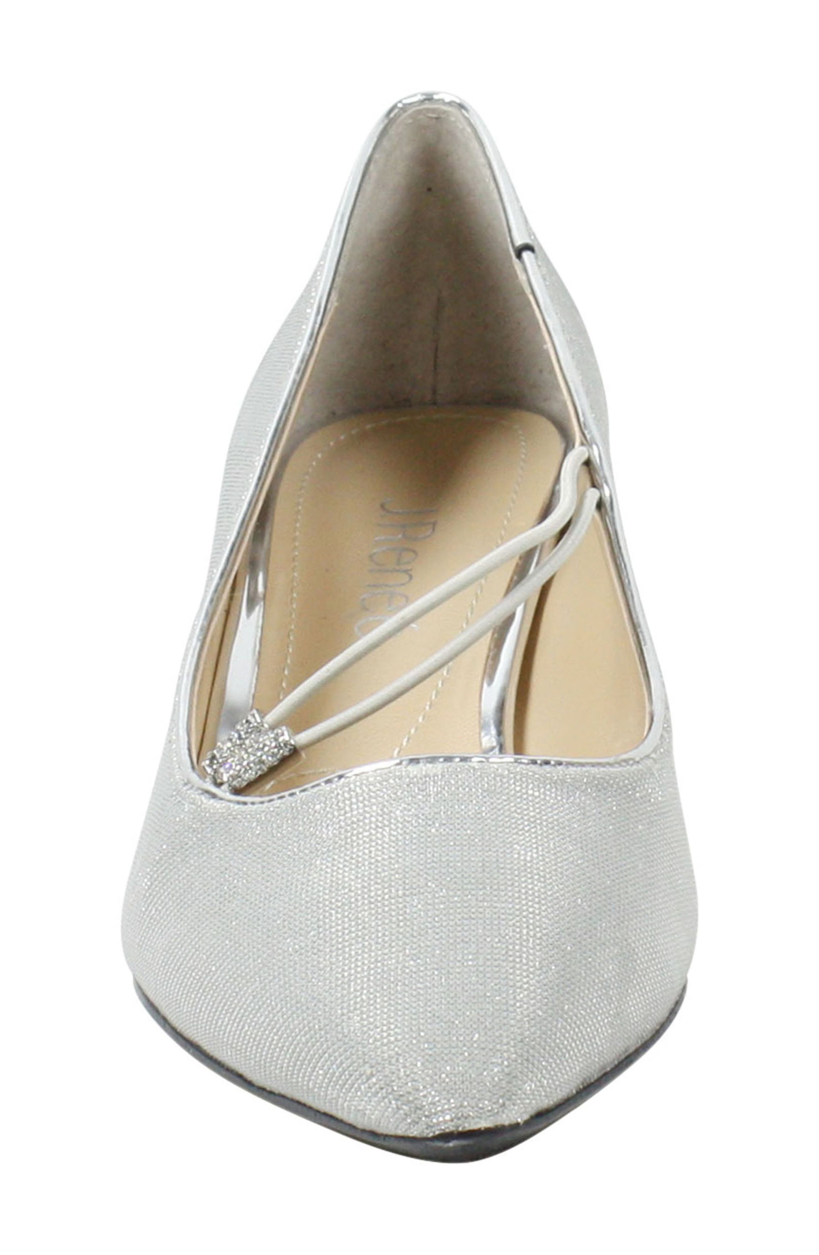 J. Reneé Idenah Pointed Toe Pump, Alternate, color, Silver Glitter Fabric