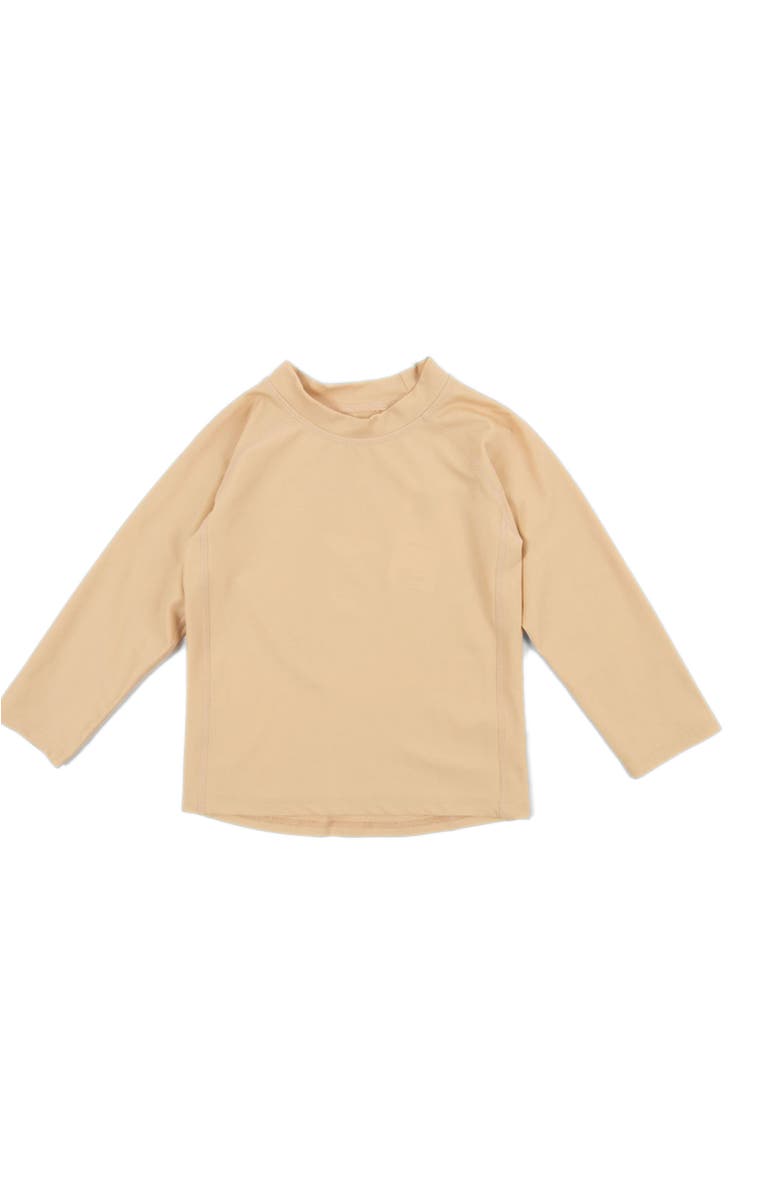Leveret Long Sleeve Rash Guard, UPF 50+ Swim Shirt, Main, color, Beige