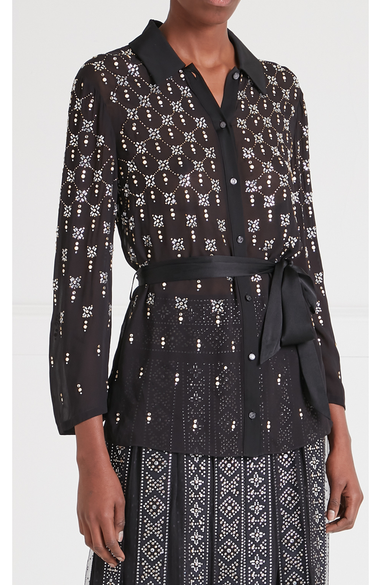 Temperley London Gallantry Shirt, Main, color, Black