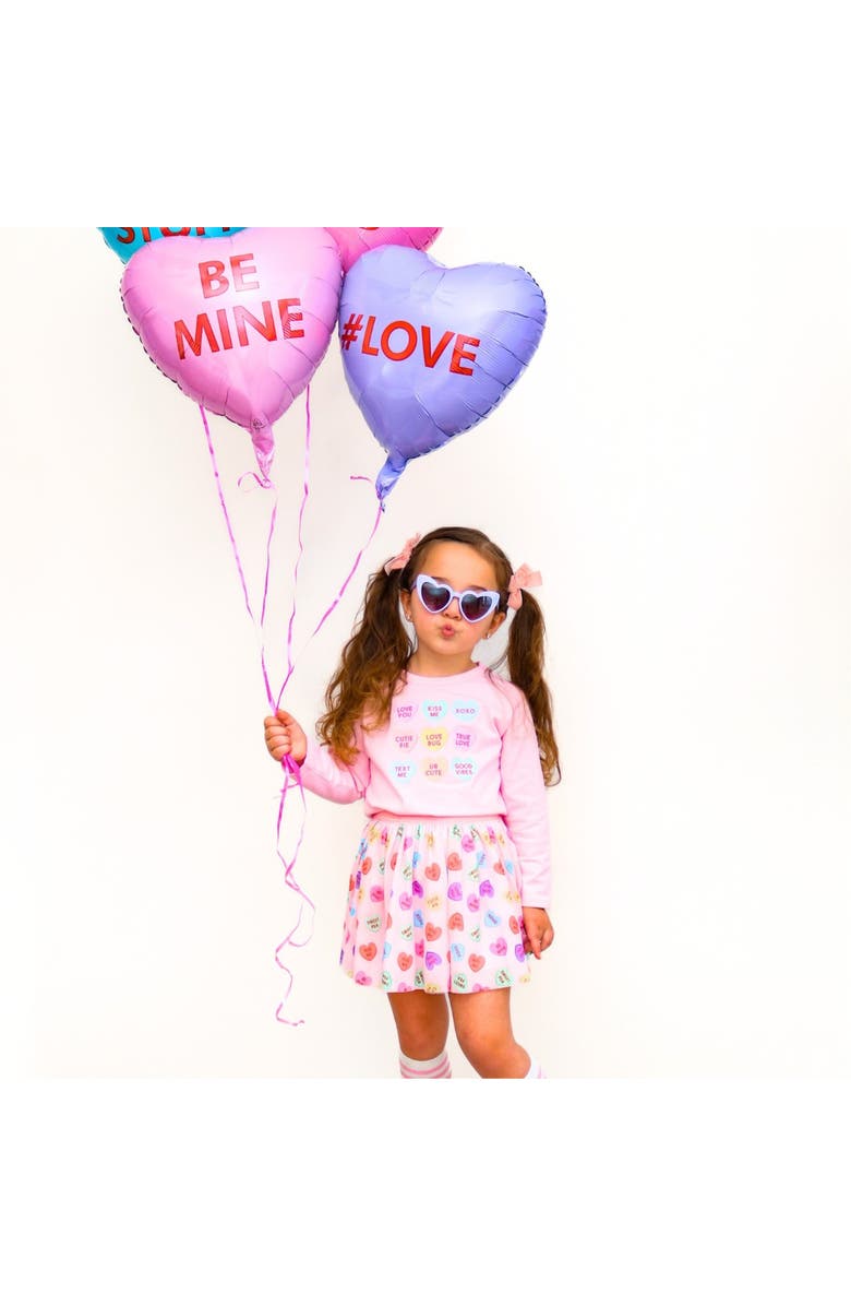 Sweet Wink Candy Hearts Valentine's Day Long Sleeve Shirt, Alternate, color, 