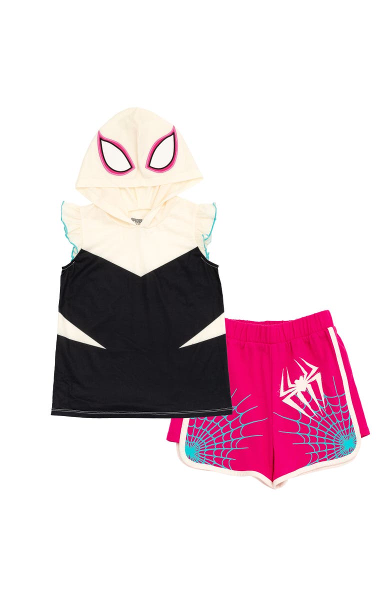 Marvel Spider-Man Cosplay Tank Top & Shorts Set, Main, color, Spider-Gwen White White
