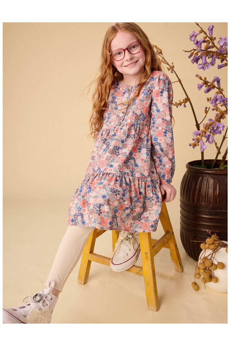 Corduroy Henley Shirtdress, Alternate, color, Japanese Mini Floral