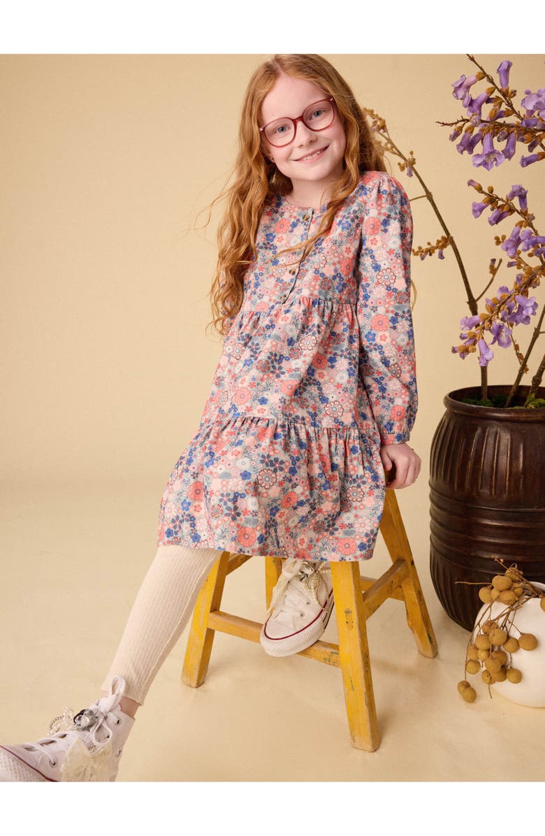 Tea Collection Corduroy Henley Shirtdress, Alternate, color, Japanese Mini Floral