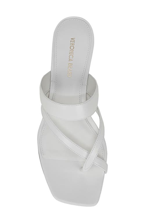 Veronica Beard Alanis Leather Crisscross Slide Sandals In Coconut