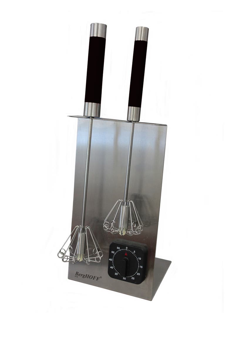 2-Piece Whisk Set with Timer, Main, color, BLACK/SILVER