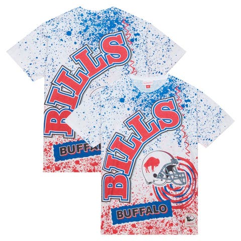 Men
s Mitchell 
Ness White Buffalo Bills Team Burst Sublimated T-Shirt