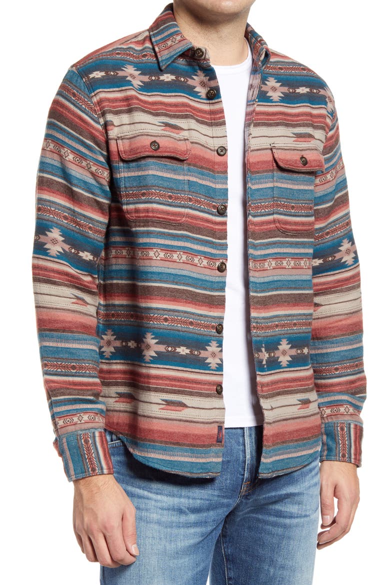 Canyon Button-Up Shirt Jacket, Main, color, MESA SKYLINE
