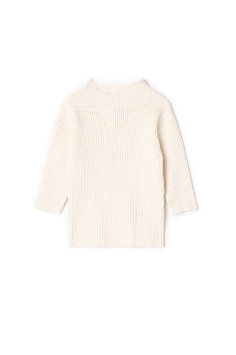Ribbed Knit Long Sleeve Mock Neck Top, Main, color, Off White
