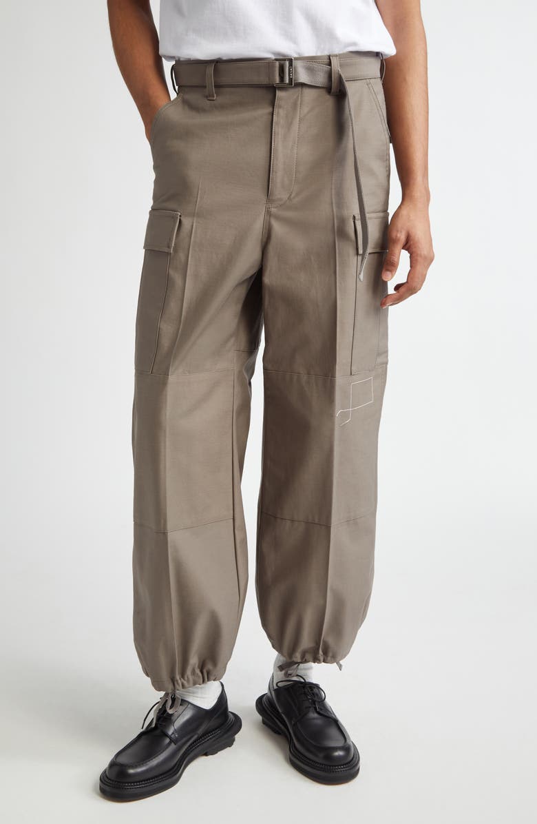 Sacai x WTAPS<sup>®</sup> Cotton Parachute Cargo Pants, Main, color, Taupe