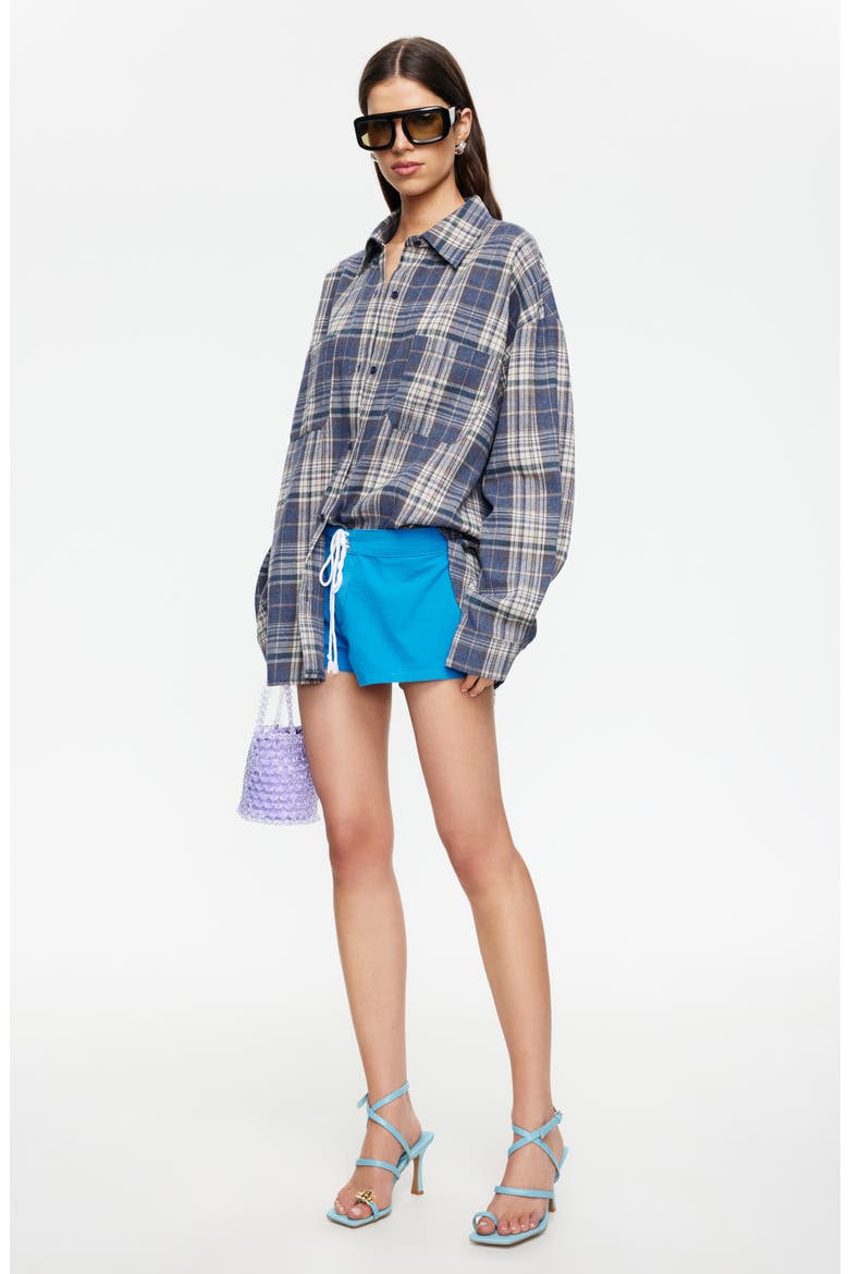 Clarity Plaid Cotton Flannel Button-Up Shirt, Alternate, color, ASH PLAID