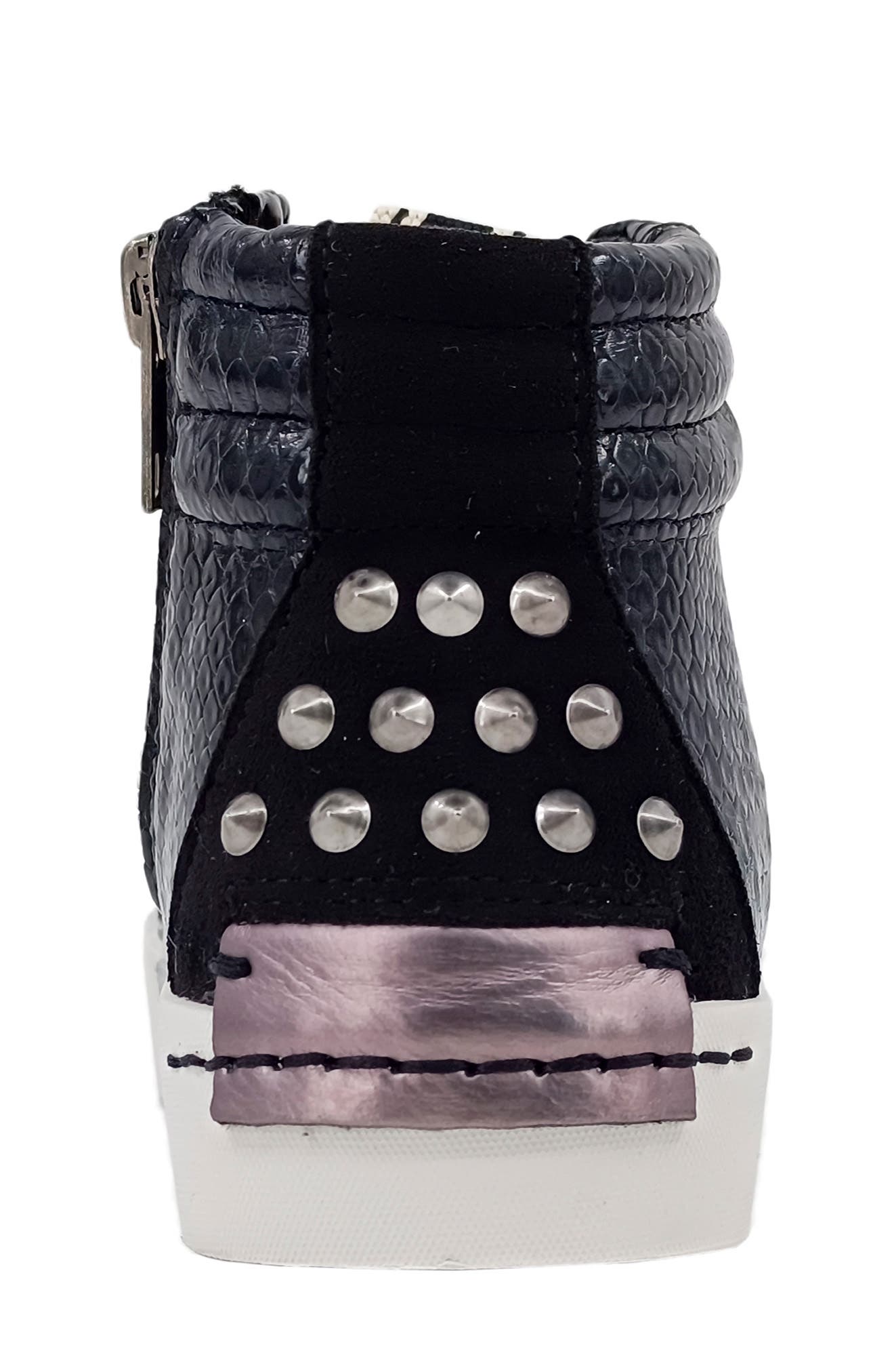 SHUSHOP Kids' Reese Studded High Top Sneaker, Alternate, color, 