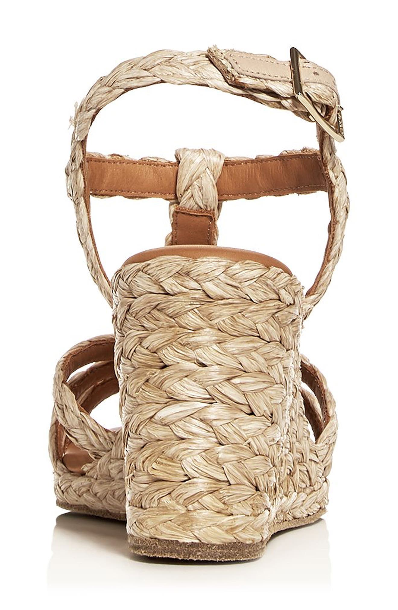 André Assous Madina Espadrille Wedge Sandal, Alternate, color, Beige Fabric