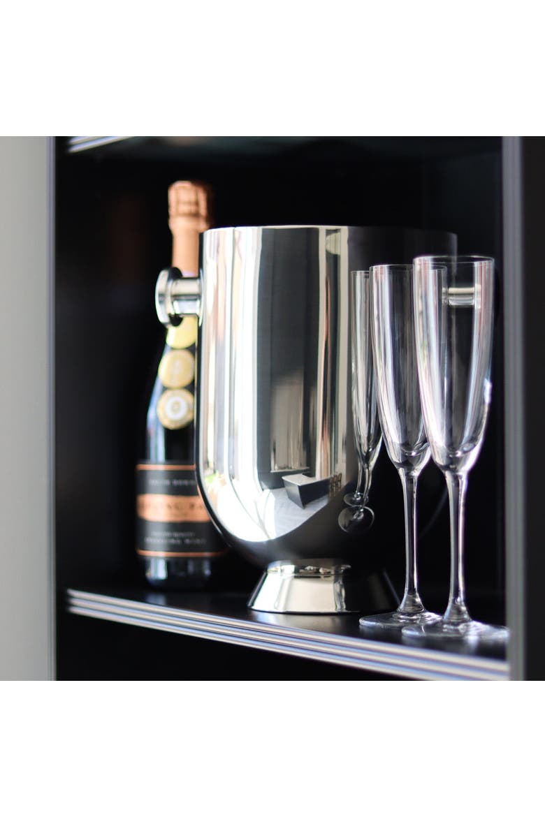 Trombone Champagne Bucket, Alternate, color, Silver