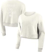 FANATICS Women's Fanatics Cream Pittsburgh Steelers Studio Tri-Blend Cropped Pullover Sweatshirt