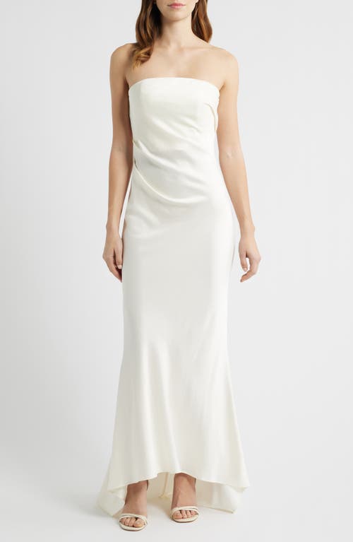 Significant Other Lucile Strapless Satin Gown with Train in Bone at Nordstrom, Size 6