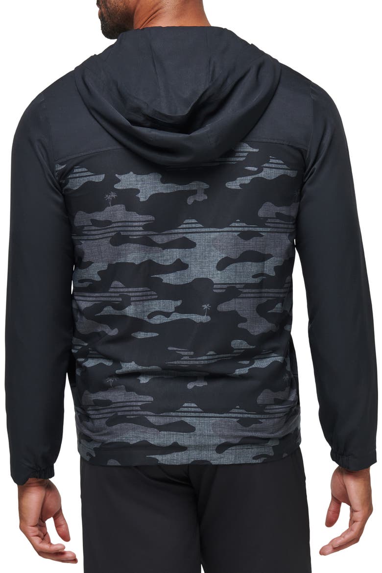 Camo Zip Hoodie, Alternate, color, BLACK