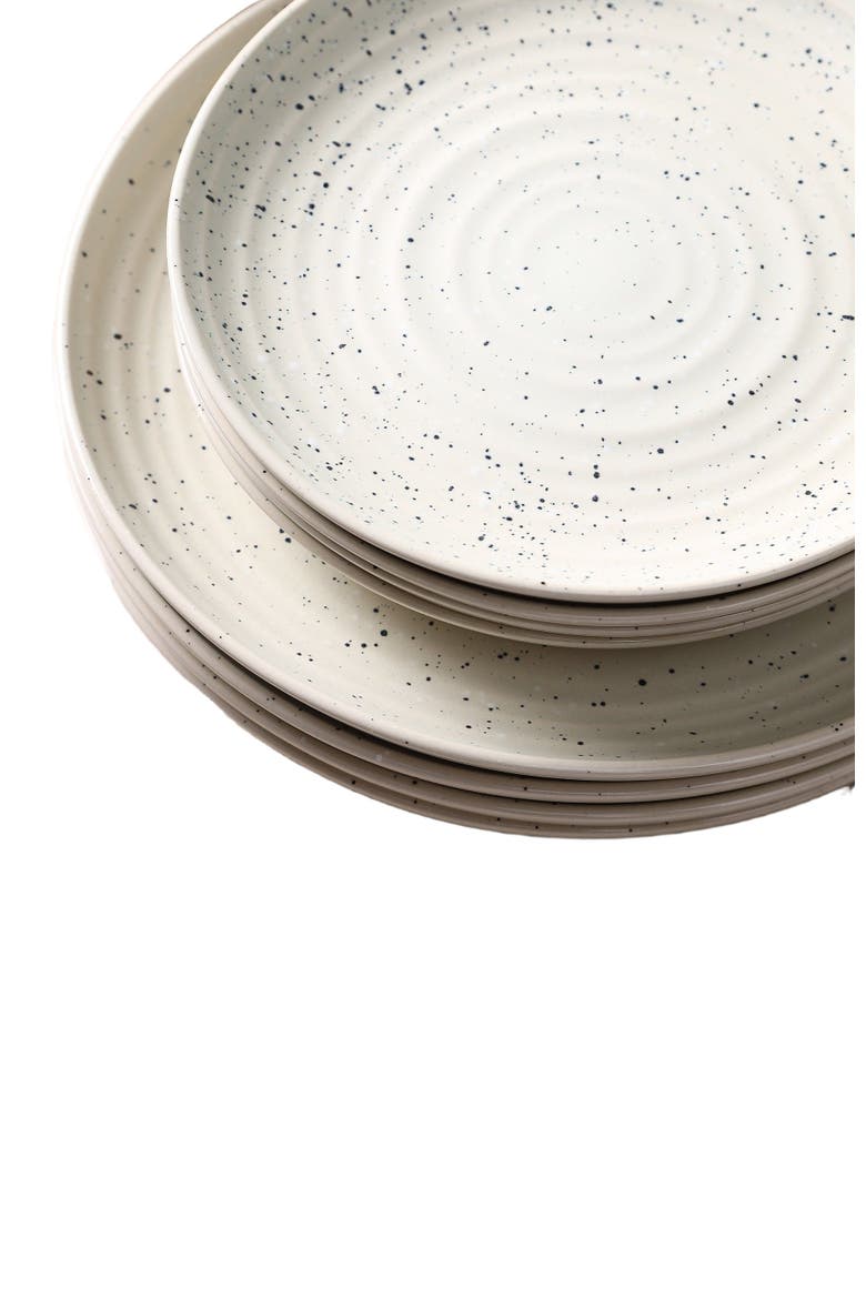 Dua Stoneware 4-Piece Dinner Plate Set, Alternate, color, White