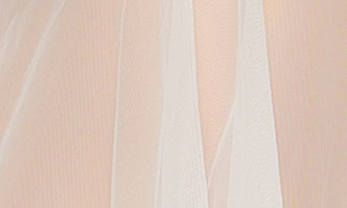 Black Bow Veil Ruffle Mesh Camisole & Briefs Set In Cloud Dancer