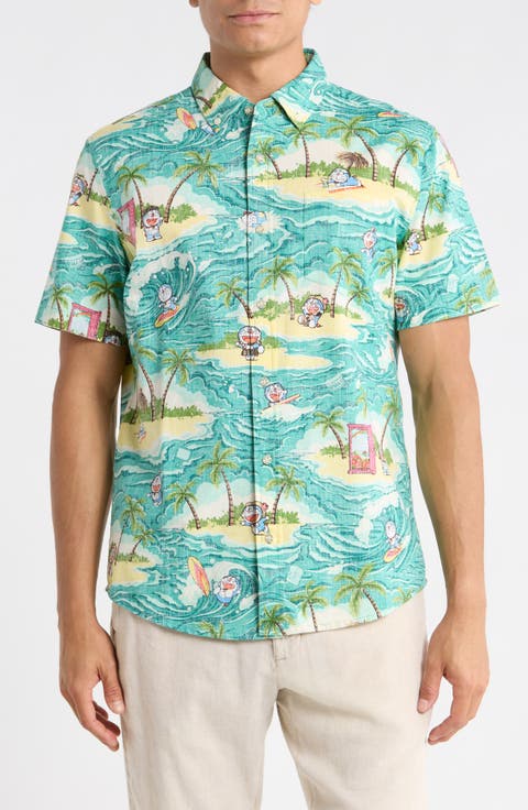 Aloha Doraemon Button-Down Shirt