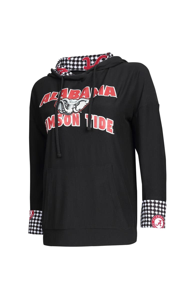 CONCEPTS SPORT Women's Concepts Sport Black Alabama Crimson Tide Fairway Houndstooth Pullover Hoodie, Alternate, color,