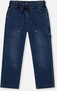 Deux par Deux French Terry Cargo Pocket Drawstring Denim Pants