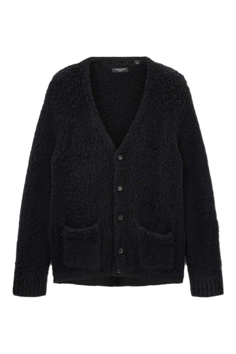 Tobie Merino Wool Blend Cardigan, Alternate, color, BLACK
