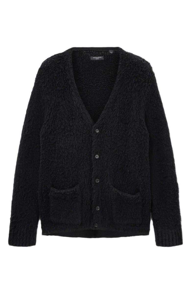 AllSaints Tobie Merino Wool Blend Cardigan, Alternate, color, Black