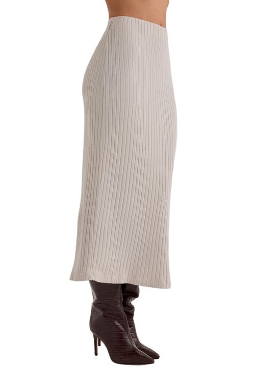 Bella Dahl Rib Knit Midi Skirt In Gray