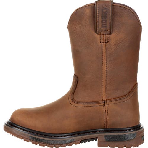 Rocky Waterproof Padded Kid's Flx Waterproof Western Boot In Brown