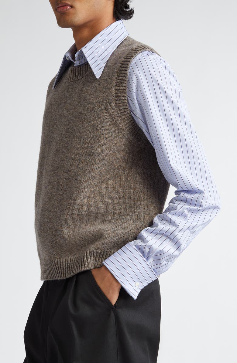Maison Margiela Marled Wool Sweater Vest, Alternate, color, 