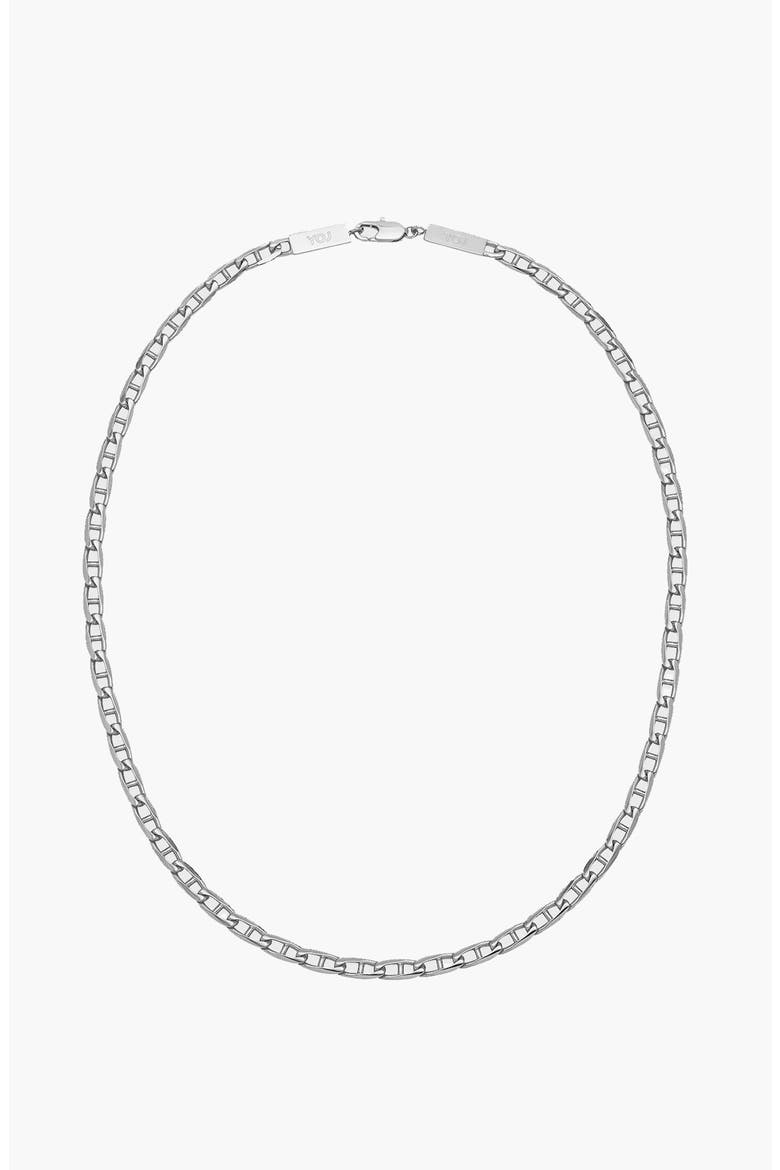 Figaro Cut Chain In Silver, Main, color, Silver