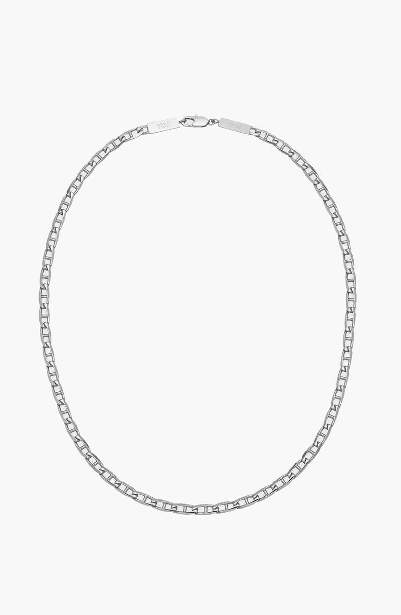 YOJ Figaro Cut Chain In Silver, Main, color, Silver