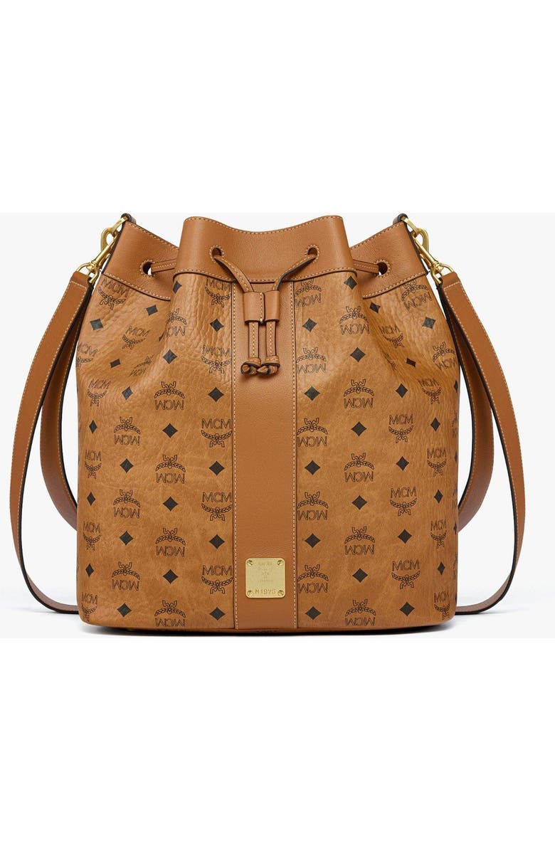 MCM Large Dessau Drawstring Bag in Visetos, Main, color, Co