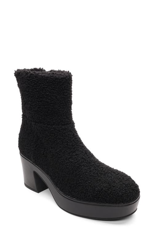 Sanctuary Emmet Faux Shearling Platform Bootie In Black